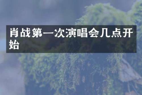 肖战第一次演唱会几点开始