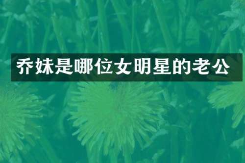 乔妹是哪位女明星的老公