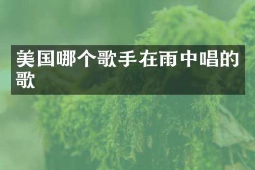 美国哪个歌手在雨中唱的歌