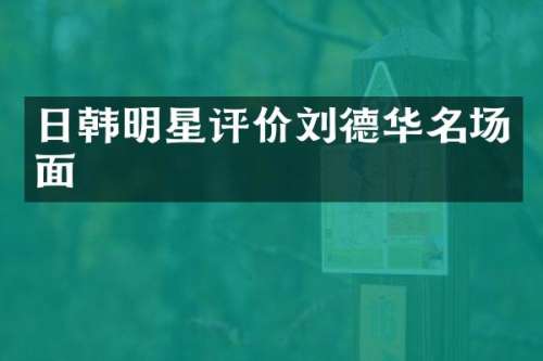 日韩明星评价刘德华名场面
