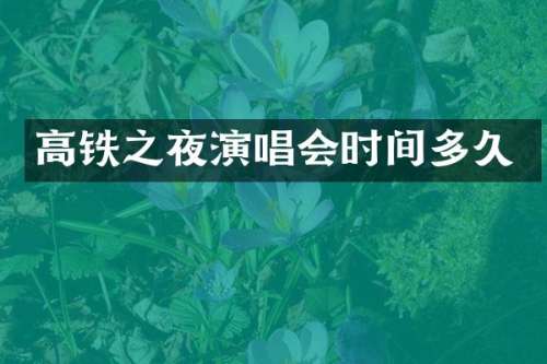 高铁之夜演唱会时间多久
