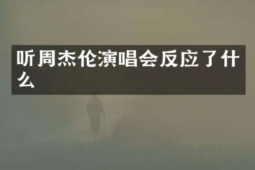 听周杰伦演唱会反应了什么