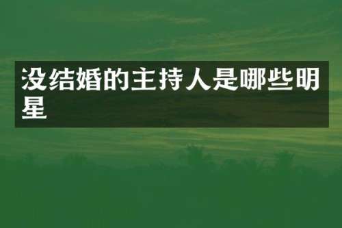 没结婚的主持人是哪些明星