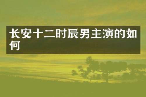 长安十二时辰男主演的如何