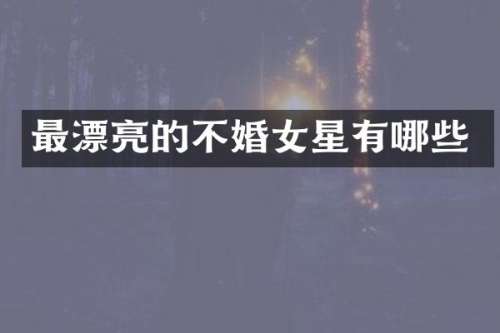 最漂亮的不婚女星有哪些
