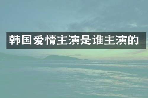 韩国爱情主演是谁主演的