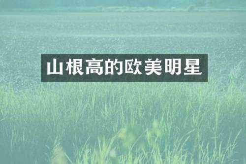 山根高的欧美明星