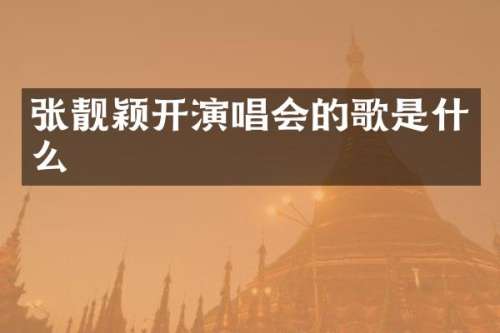 张靓颖开演唱会的歌是什么