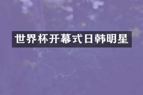 世界杯开幕式日韩明星
