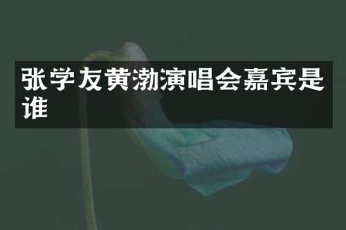 张学友黄渤演唱会嘉宾是谁