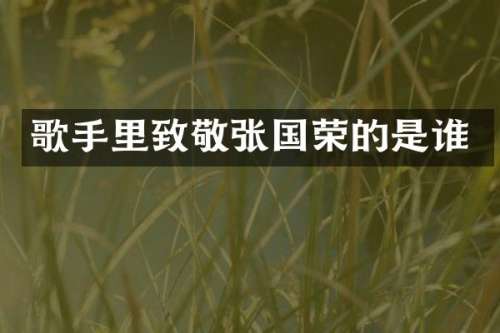 歌手里致敬张国荣的是谁