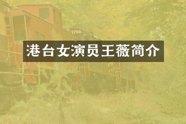港台女演员王薇简介
