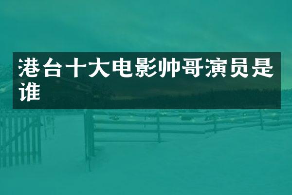 港台十大电影帅哥演员是谁