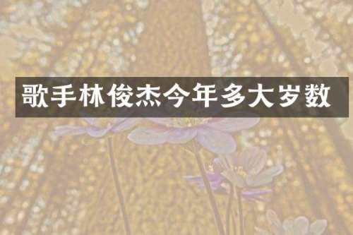 歌手林俊杰今年多大岁数