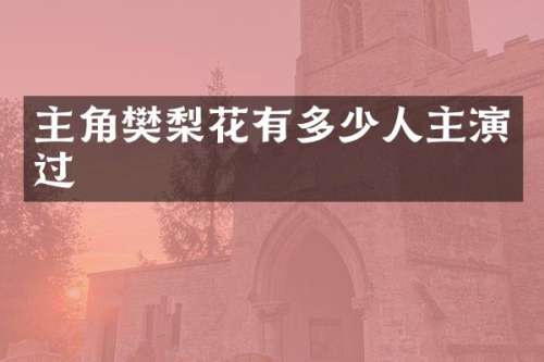 主角樊梨花有多少人主演过