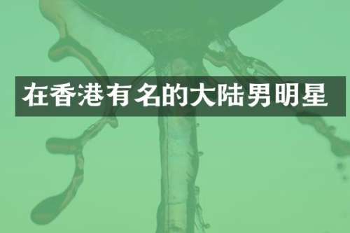 在香港有名的大陆男明星