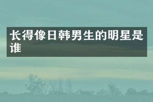 长得像日韩男生的明星是谁