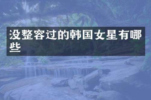 没整容过的韩国女星有哪些