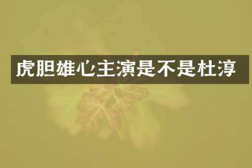 虎胆雄心主演是不是杜淳