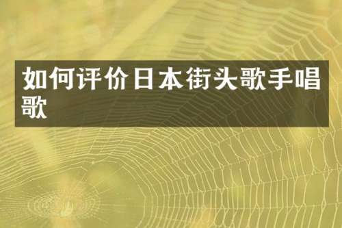如何评价日本街头歌手唱歌