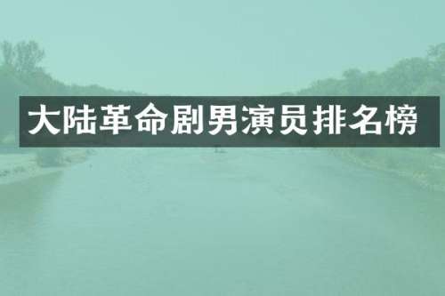 大陆革命剧男演员排名榜