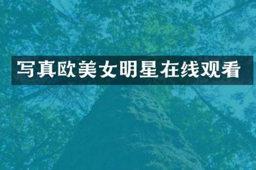 写真欧明星在线观看
