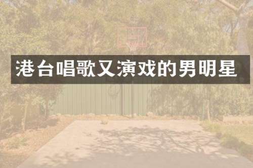 港台唱歌又演戏的男明星