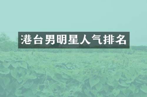 港台男明星人气排名