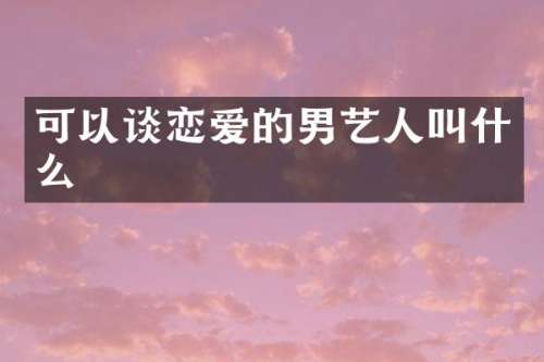 可以谈恋爱的男艺人叫什么