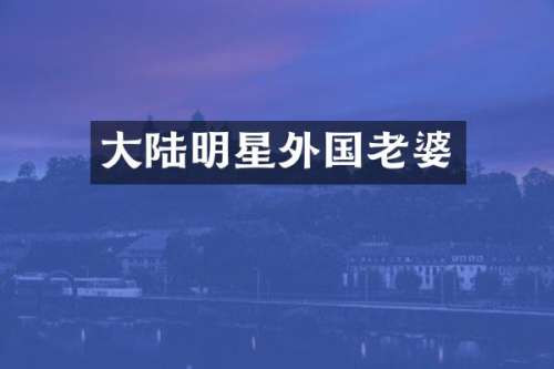 大陆明星外国老婆