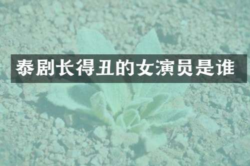 泰剧长得丑的女演员是谁