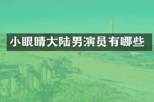 小眼睛大陆男演员有哪些