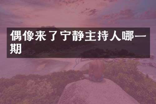 偶像来了宁静主持人哪一期