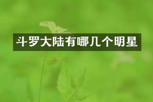 斗罗大陆有哪几个明星