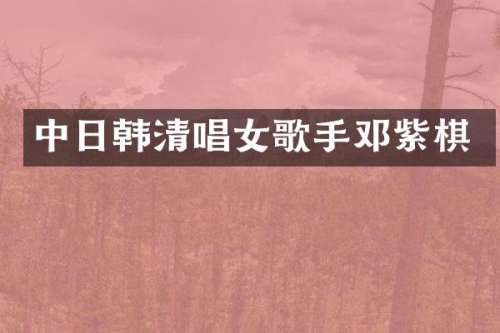 中日韩清唱女歌手邓紫棋