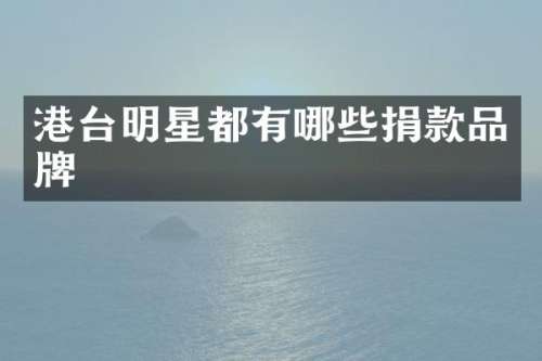港台明星都有哪些捐款品牌