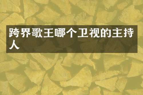 跨界歌王哪个卫视的主持人