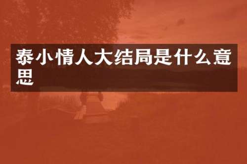泰小情人大结局是什么意思