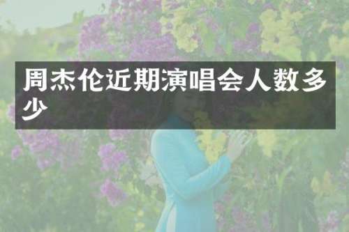 周杰伦近期演唱会人数多少