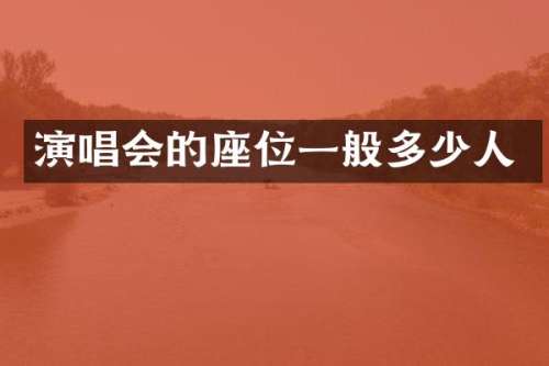 演唱会的座位一般多少人