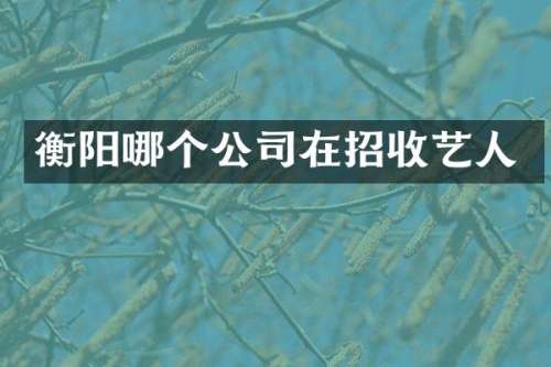 衡阳哪个公司在招收艺人