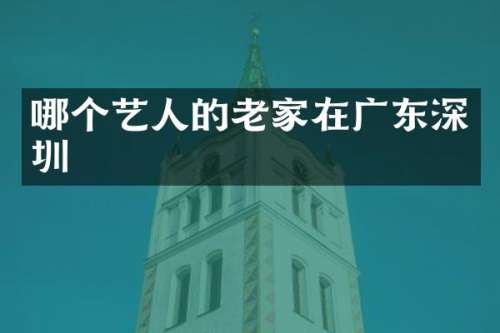 哪个艺人的老家在广东深圳