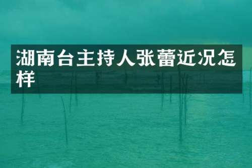 湖南台主持人张蕾近况怎样