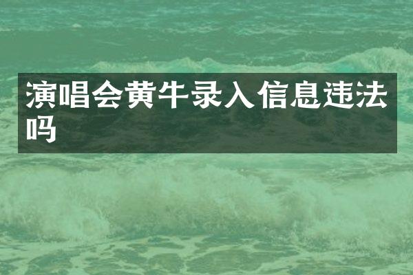 演唱会黄牛录入信息违法吗