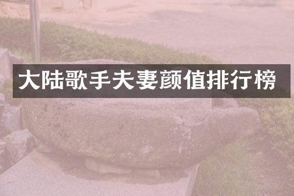 大陆歌手夫妻颜值排行榜