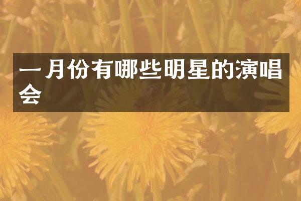 一月份有哪些明星的演唱会