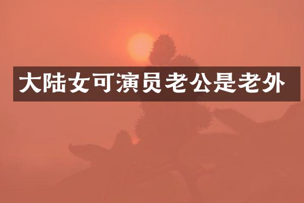 大陆女可演员老公是老外