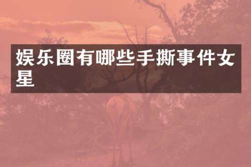 娱乐圈有哪些手撕事件女星