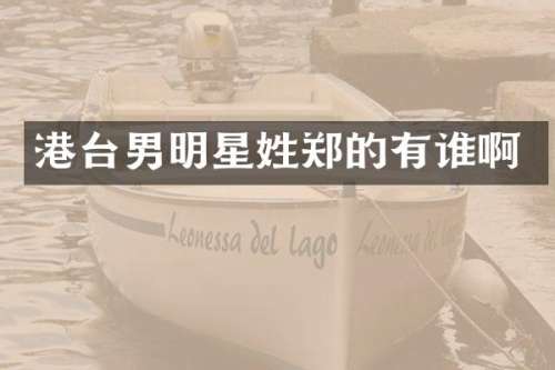 港台男明星姓郑的有谁啊