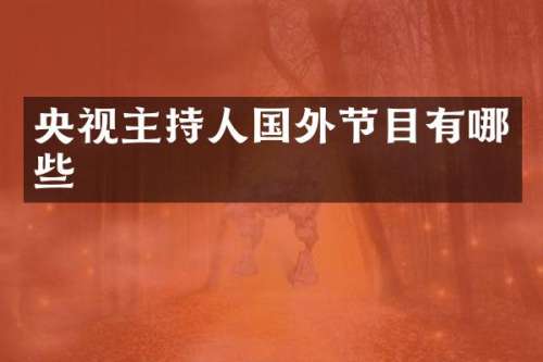 央视主持人国外节目有哪些